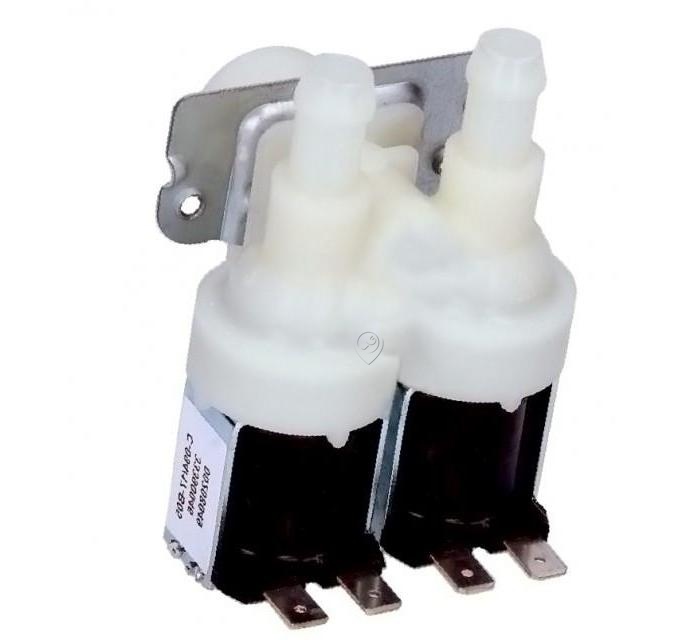 Electrovalvă universală T&P cu 2 ieșiri la 90° 2x12mm pentru mașini de spălat