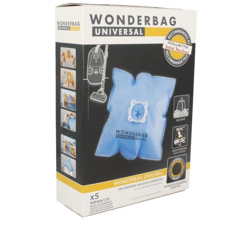 Set 5 Sacii de Aspirator Wonderbag Universal WB406120 pentru Rowenta, Moulinex și Panasonic MC7000