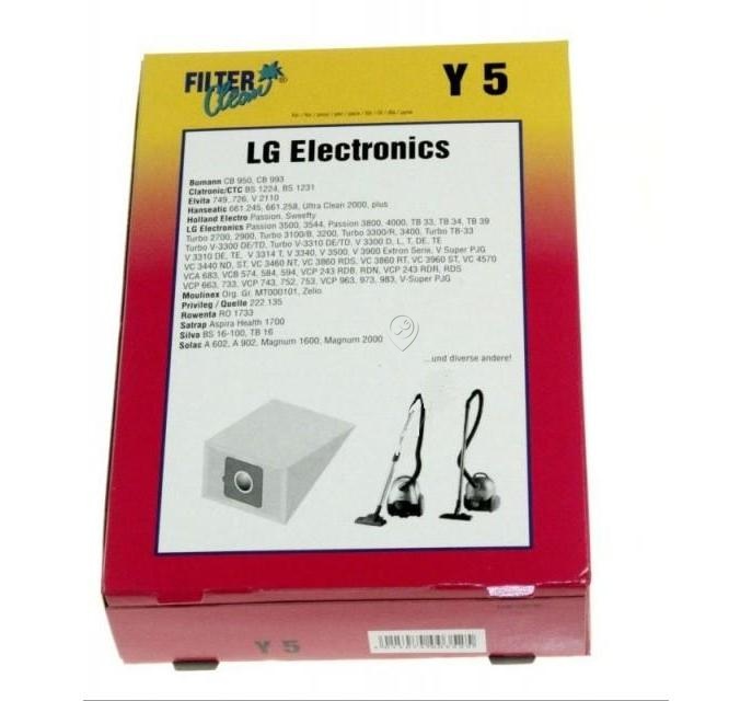 Set saci aspirator FILTERCLEAN Y5 pentru LG V3300T - 6 buc + filtru motor