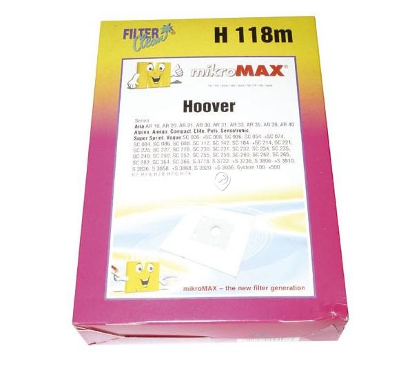 Saci aspirator microfibra Hoover SC188 - FILTERCLEAN H118M FL0010-K - Set 4 buc + filtru