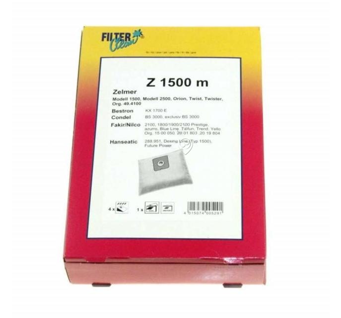 Set saci și filtre aspirator Zelmer FILTERCLEAN Z1500M FL0038-K, 4 buc + 2 filtre