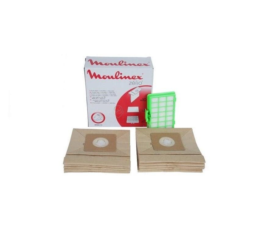 Set saci aspirator Moulinex Original cu 10 bucăți + filtru HEPA + microfiltru