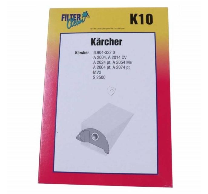 Set saci aspirator Karcher FILTERCLEAN K10 - 4 bucăți pentru WD2 16297600