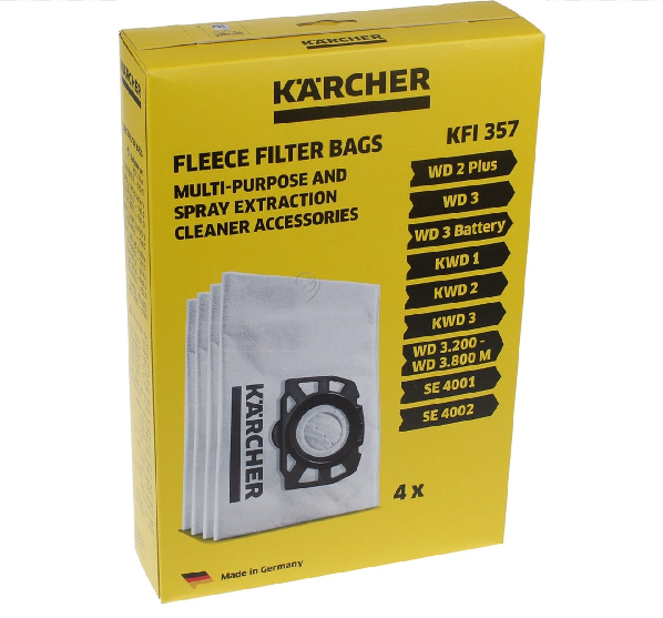 Karcher - Sac pentru aspirator Karcher 2901 new wd 2/3 & old wd 3 / se 4 (4 buc) - 28633140