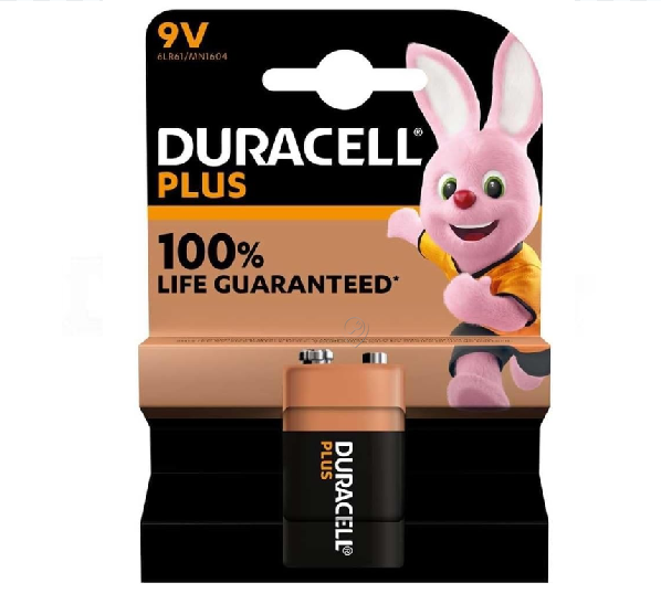 Duracell baterii alcaline mn1604 - 6lr61 - 9v - plus 100% extra viață blister - 12739