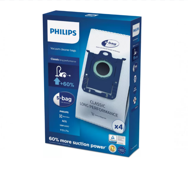 Philips - Sac aspirator original Sydney / Mobilo Classic - s-bag / 4 bucăți - FC802103 - pentru ELECTROLUX - ELEGANCE