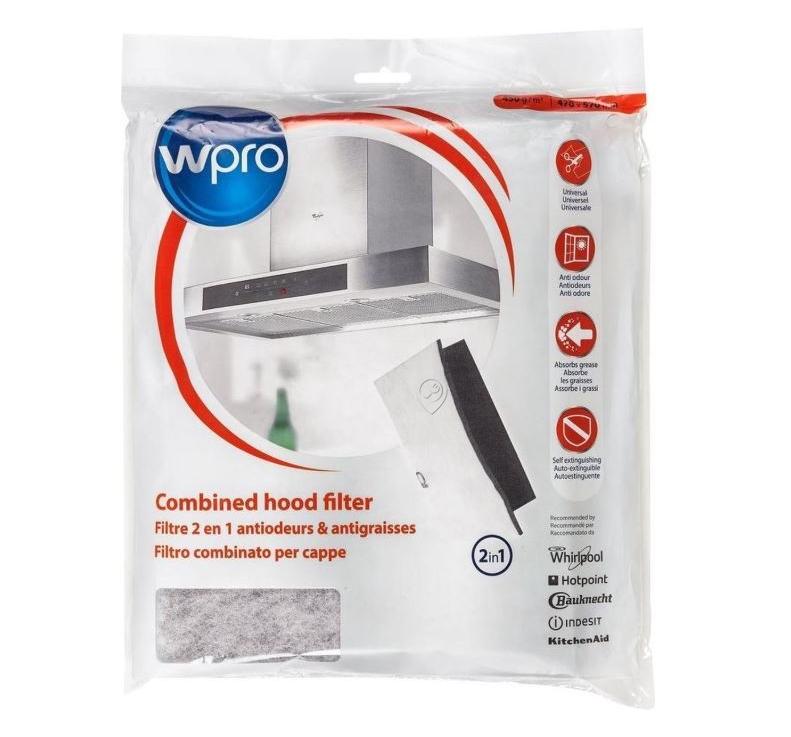 Filtru de carbon pentru hota, 2in1, anti-miros si anti-grasime, 47 x 57 cm, 450g, WPRO 484000008524