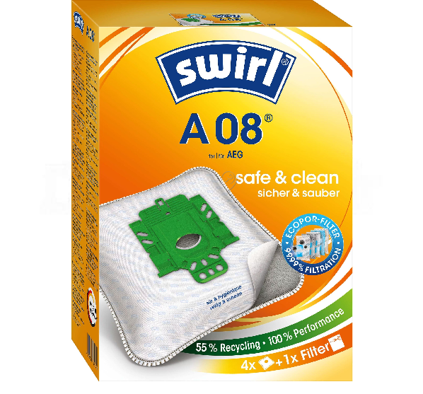 Swirl - Saci aspirator A08/A09 ambalaj 4 bucăți - A08