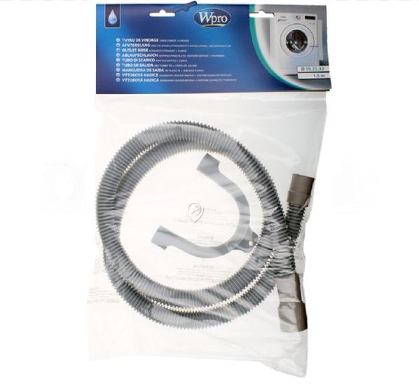 Wpro - Furtun de evacuare - drept/drept (ø19/22/32 - l 1.5 m) - 484000001133 - pentru Mașină de spălat haine