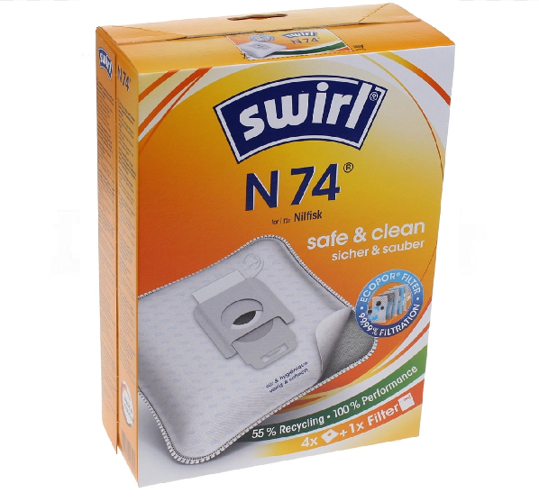 Swirl - Sac de aspirator n74 - 4 buc. ecopor - 6782914