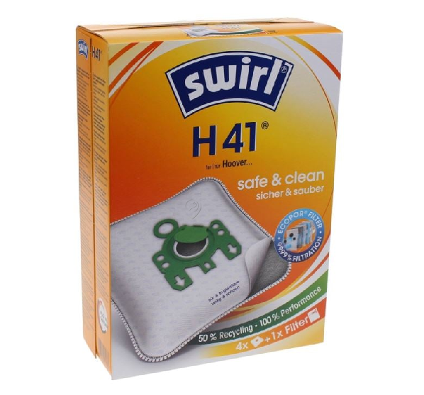 Swirl - Sac pentru aspirator H41, set de 4 bucăți, ecopor - H41
