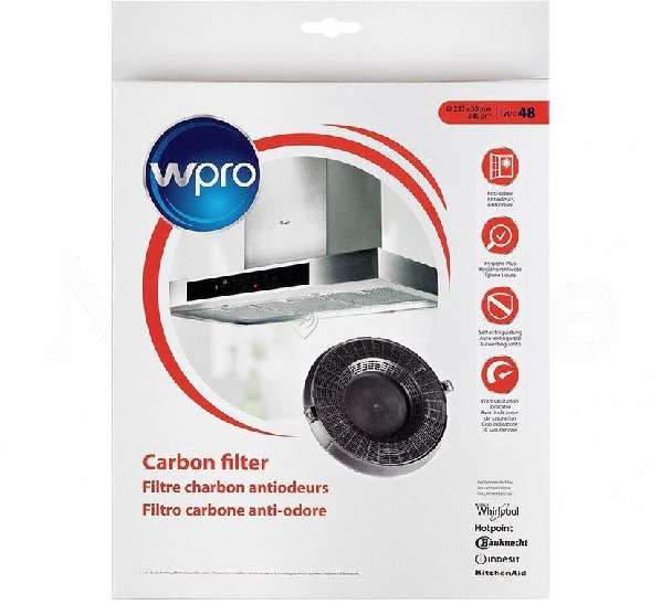 Wpro - Filtru de carbon - tip 48 - amc037 - 484000008783 - pentru Hota WHIRLPOOL - 857850701020