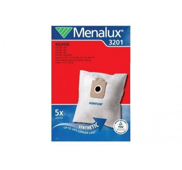 Menalux - Sac de aspirator synth Nilfisk Extreme GM200 3201 5 bucăți + filtru - 9001961854 - pentru NILFISK - GM200
