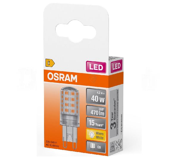 Osram - Bec LED stea cu pin cl (40) 3.8w/827 g9 - 4058075432390 - pentru Iluminat