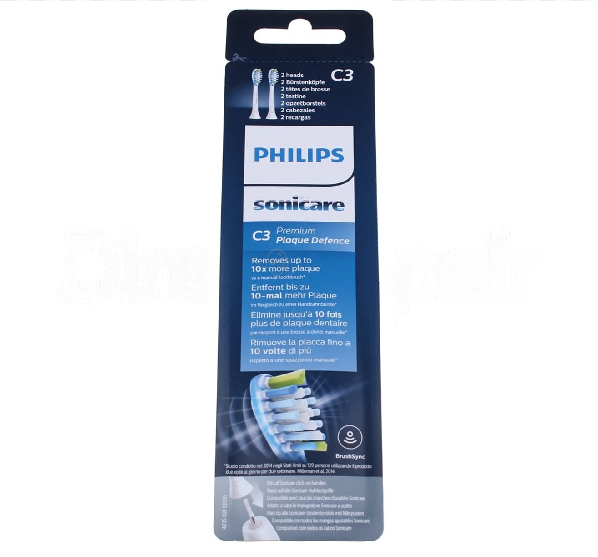 Philips - Cap de periuță Sonicare c3 premium alb - protecție opțională împotriva plăcii bacteriene - pachet de 2 - HX904217