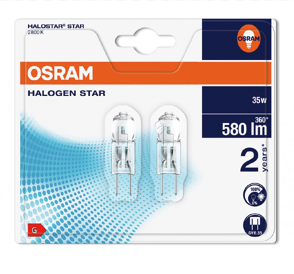 Osram - Bec halogen - 35W - 12V - GY6.35 - 64432 - pachet de 2 - 4008321201874 - pentru Iluminat