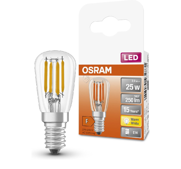 Osram - Bec frigider LED T2625 CL 2,8W/827 230V FILE14FS1 - 4058075432871