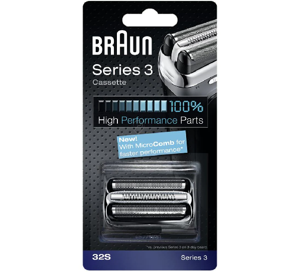 Braun - Cap de bărbierit - 32s - serie 3 - argintiu - 81633297 - pentru Aparat de ras BRAUN - 32S