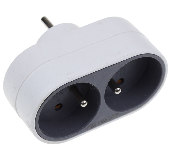 Universal - Stecher domino 2 x 16a - alb/gri - 48822