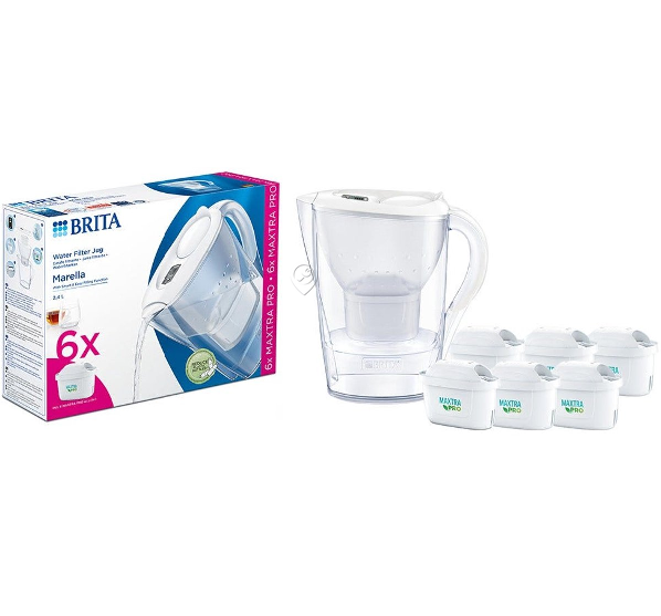 Brita - Cana filtranta Marella me4w alb incl 6mxpro cu ceb - 1051132 - pentru Tratament apă