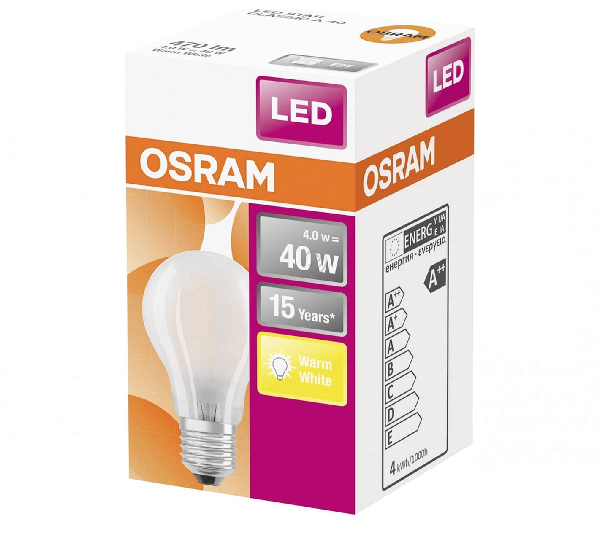 Osram - Bec LED retrofit clasic A GL FR 40 4W/827 E27 - 4058075112469 - pentru Iluminat