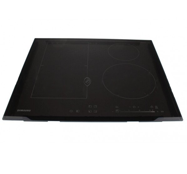 Samsung - Placă de sticlă pentru suprafață de gătit ceramică ;nz64k5747bk, cu 1 margine teșită, negru - DG9401352A - pentru Plită/Cuptor