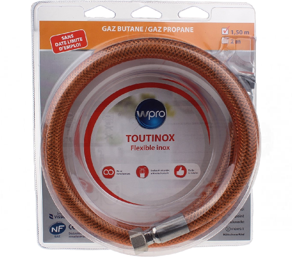 Wpro - Furtun de conectare pentru gaz butan/propano 1.5m - 484000000334 - pentru Plită/Cuptor