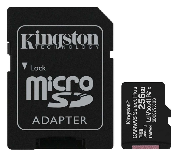 Memorie Flash Kingston Technology Canvas Select Plus, 256 GB, Micro SDXC, Clasa 10, UHS-I, cu adaptor SD - SDCS2256GB