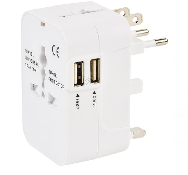 Erard - Adaptor de călătorie + 2 încărcătoare USB 2.4A (încărcare inteligentă) - 728752