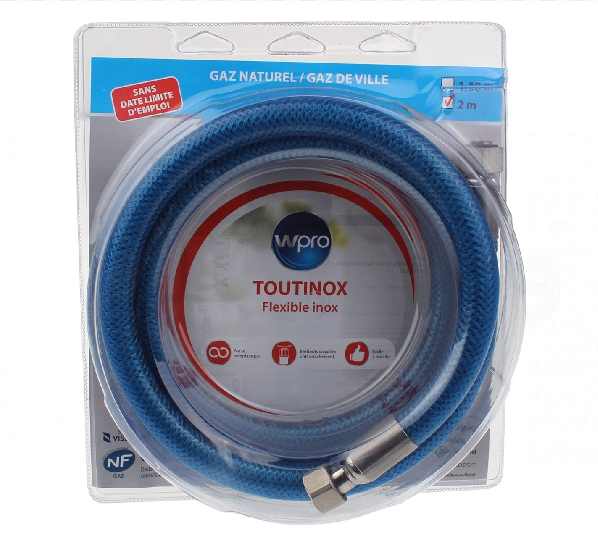 Wpro - Furtun de conexiune pentru gaz natural 2m - 484000000333 - pentru Plită/Cuptor