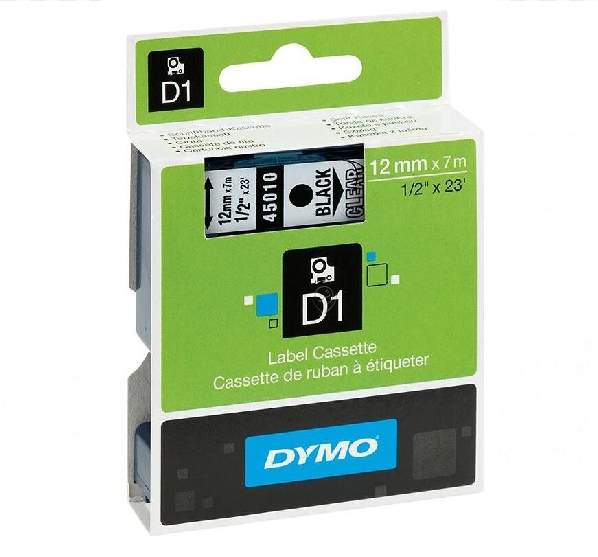Dymo - Bandă de etichete autocolante negru pe alb, rolă (1,2 cm x 7 m) 1 rolă - S0720530
