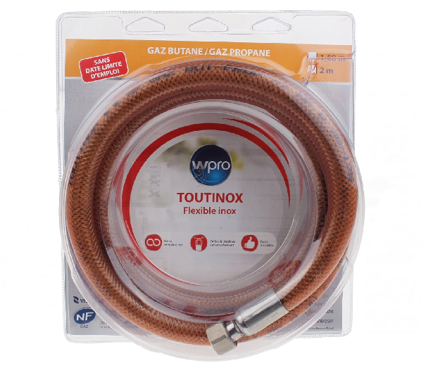Wpro - Furtun de conectare pentru gaz butan/propano 2m - 484000000335 - pentru Plită/Cuptor