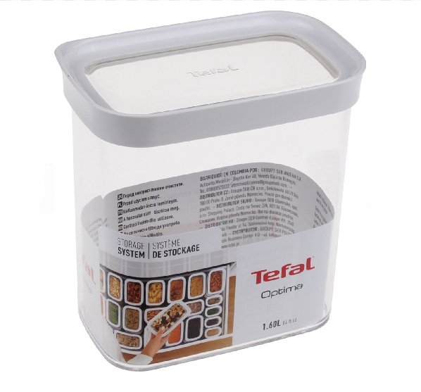 Tefal - Cutie de depozitare alimente din plastic Optima n1141110 - 1,6 l - N1141110 - pentru Ustensile de bucătărie
