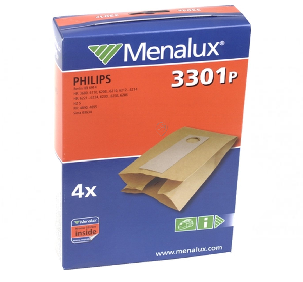 Menalux - Sac aspirator Philips Rugby / Berlin 4 bucăți - 9001968370 - pentru PHILIPS - 69246914B