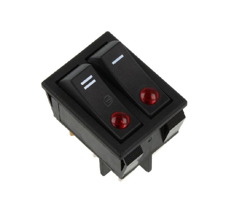 Delonghi - Comutator - dublu m.sr55(spia 85v)nero 250v16a - 5108007600 - pentru Aparate Încălzire