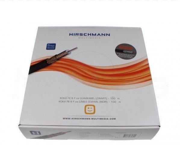 Hirschmann - Cablu coaxial Koka PE Tri 6 FCA/100 m exterior Telenet VOO - 298799720 - pentru TV/audio/video