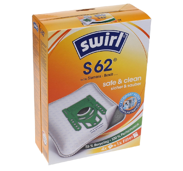 Swirl - Sac pentru aspirator S62, pachet de 4 bucăți - ecopor - 6782921