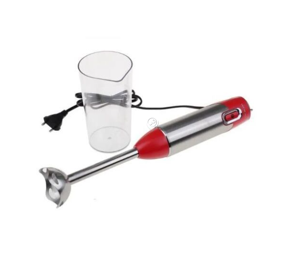 Tecnolux - Mixer de mână roșu, putere 600 W, viteză multiplă, picior blender din inox, cu pahar gradat - PHB6002R