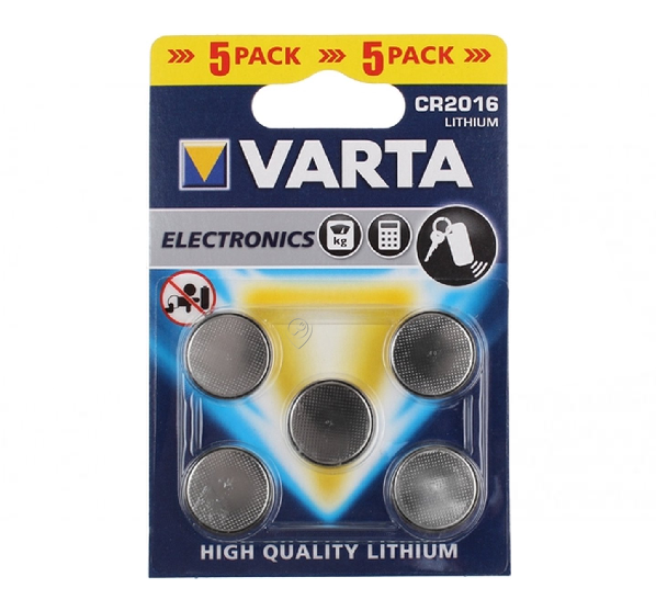 Varta - Baterie cu litiu tip buton - cr2016 blister de 5 baterii - 6016401415