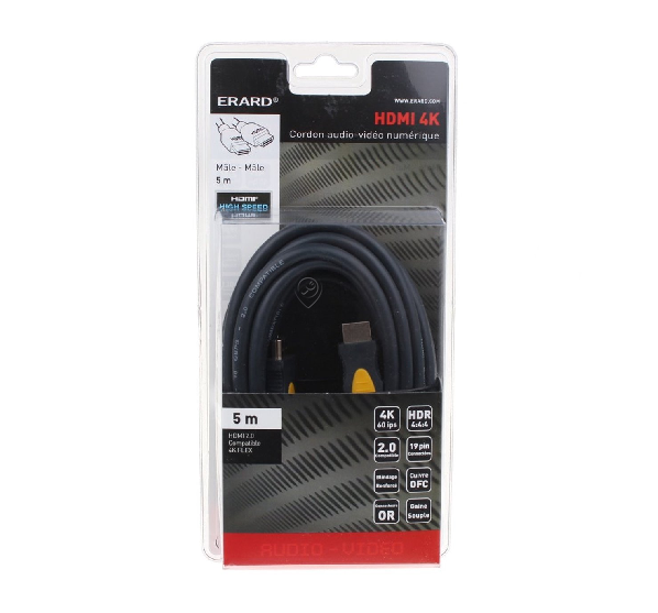 Erard - Cablu Hdmi 4k flex - ultra hd - 5m - 726832 - pentru TV/audio/video