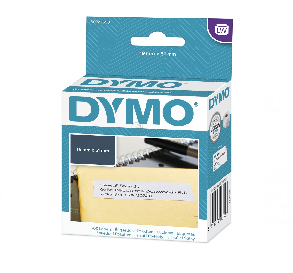 Etichete Dymo 500 buc 5,1 cm x 1,9 cm alb autoadeziv - S0722550