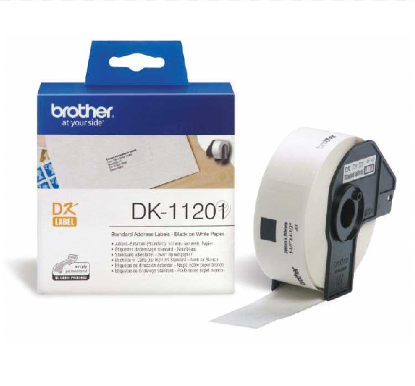 Brother DK-11201 etichete de adresă, scris negru pe fundal alb, 29 x 90 mm, 400 de etichete, 1 rolă termică directă - DK11201