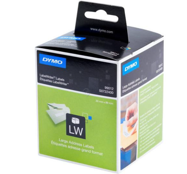 Etichete de hârtie albă autocolante permanent pentru adrese, Dymo LabelWriter - 36x89 mm - 520 buc - S0722400