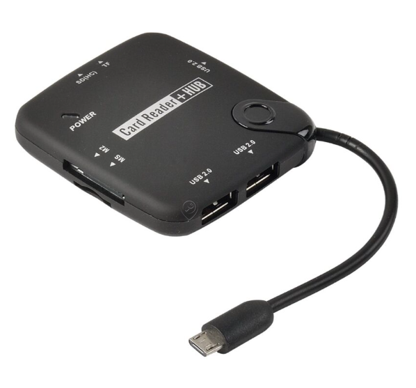 Erard - Cititor de carduri multiple / micro USB male 3 USB + 1 SD + 1 T-Flash + 1 M2 + 1 MS / MS Duo - 722494
