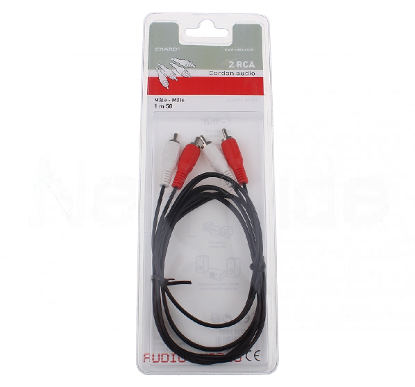 Erard - Cablu de 1,5 m RCA/RCA - conectori RCA, 2x RCA m <=> 2x RCA m - 1507 - pentru TV/audio/video