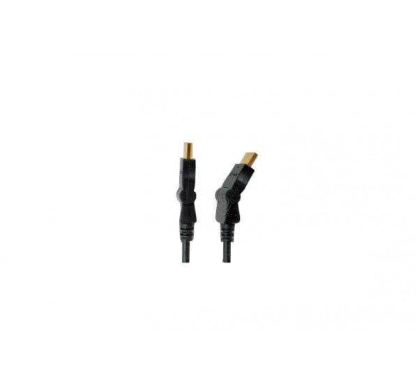 Deltac - Cablu HDMI 1.5m placat cu aur, pivotant - 0640 - pentru TV/audio/video