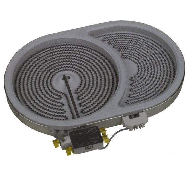 Bosch - Rezistenta Plită ceramică 260x165mm 2400/1600w 230v ovală pentru plita vitroceramică - 00648582 - pentru BOSCH - 7690L00