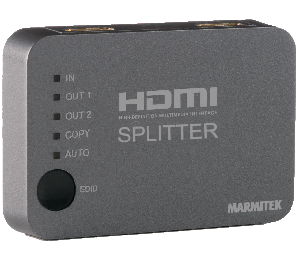 Marmitek - Splitter  312 UHD - 1 intrare / 2 ieșiri, ultra HD (4K) - 08255 - pentru TV/audio/video