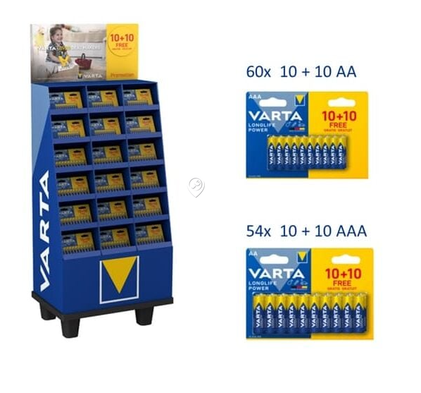 Suport Baterii Varta Longlife Power Display 42xAAA + 60xAA 10+10 gratis - 98200112811