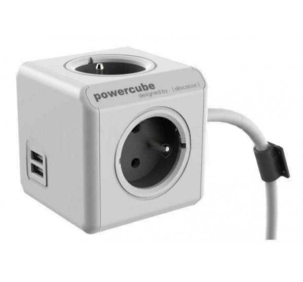 Universal - Stecher Powercube extins 3 x 16a + 2 x usb alb/gri - 48041